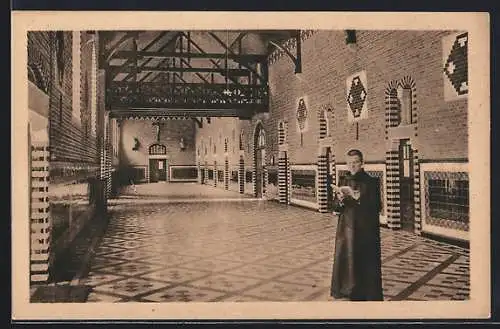 AK Lophem-lez-Bruges, Abbaye de St. André, Grand Hall de l`École Abbatiale