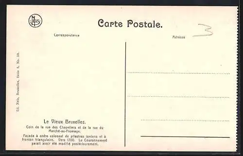 AK Bruxelles, Coin de la rue Chapeliers et de la rue du Marché-au-Fromage