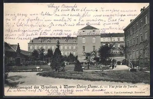 AK Wavre-Notre-Dame, Etablissement des Ursulines, Vue prise du Jardin