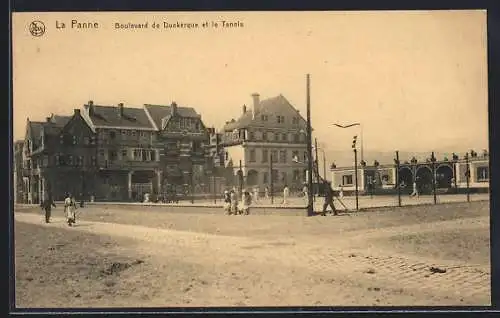 AK La Panne, Boulevard de Dunkerque et le Tennis