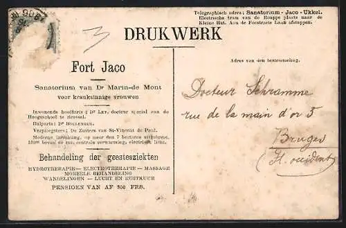 AK Ukkel /Brussel, Fort-Jaco, Paviljoen voor betalende zieken