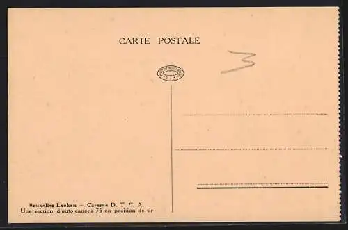AK Bruxelles-Laeken, Une section d`auto-canons 75 en position de tir