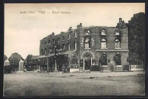 AK Visé, Hotel Quaden, Aout 1914