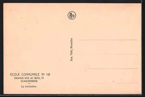 AK Schaerbeek, Ecole Communale No 10, Grande Rue au Bois, 57, La recreation