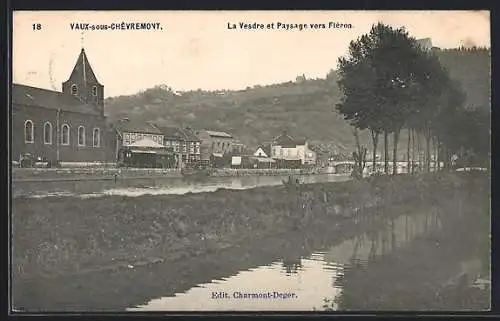 AK Vaux-sous-Chèvremont, La Vesdre et Paysage vers Fléron