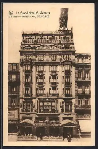 AK Bruxelles, Le Grand Hôtel, G. Scheers, Boulevard Adolphe Max 132