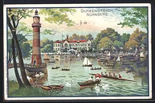 AK Nürnberg, Blick zum Gasthaus Dutzendteich