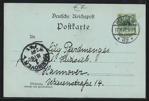 Mondschein-AK Berlin-Tiergarten, Ansicht der Siegessäule