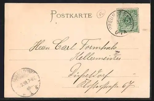 AK Frankfurt a. M., Goethefeier: Huldigung am Denkmal 1899