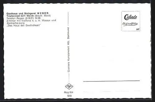 AK Triefenried /Bayer. Wald, Gasthof Weber, Aussen und Innen