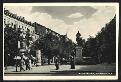 AK Berlin-Neukölln, Denkmal am Hohenzollernplatz