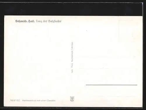 AK Schwäbisch Hall, Tanz der Salzsieder, Paar in Tracht