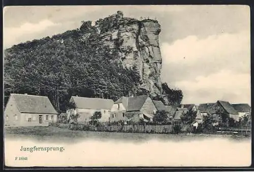 AK Dahn, Jungfernsprung mit Häusern