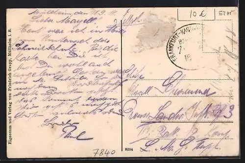 AK Müllheim i. B., Totalansicht der Infanterie-Kaserne