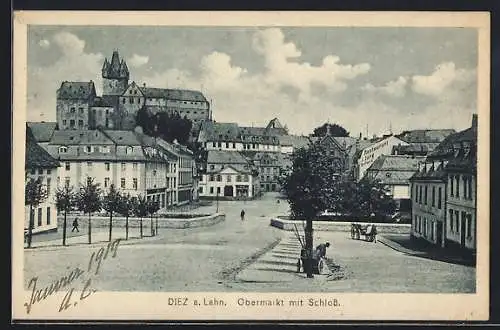 AK Diez a. Lahn, Obermarkt mit Schloss