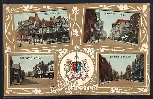 AK Chester, Foregate Street, Eastgate Street, Bridge Street, The Cross, Coat of Arms