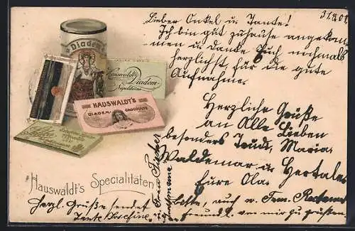 AK Hauswaldt`s Kakao und Schokoladentafeln, Reklame