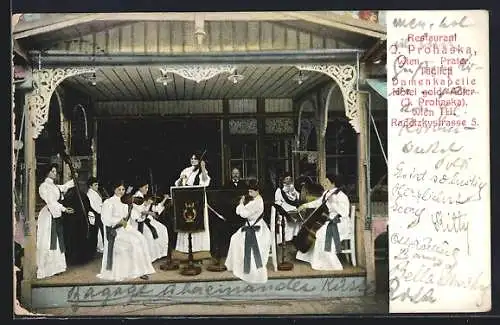 AK Wien Restaurant J. Prohaska im Prater, Damenkapelle