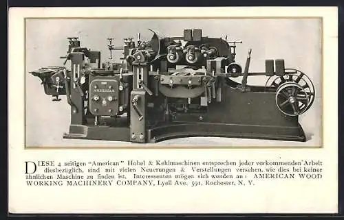 AK American Hobel- & Kehlmaschine der Firma American Wood Working Machinery Co., Reklame