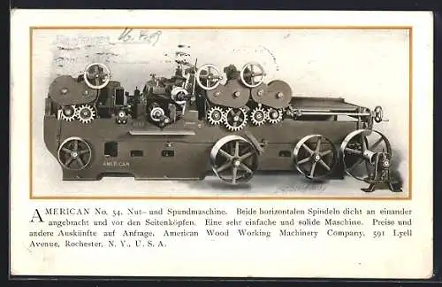 AK American No. 54 Nut- und Spundmaschine der American Wood Working Co., Reklame