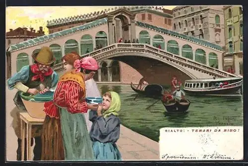 Künstler-AK sign. Tafuri: Venedig / Venezia, Rialto - Tenari da Riso