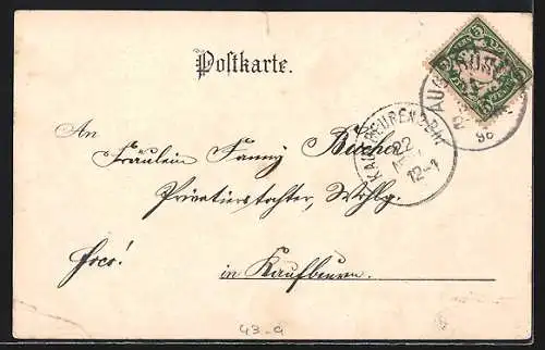 Lithographie Volksfest mit Schichtls Theater und Riesendame