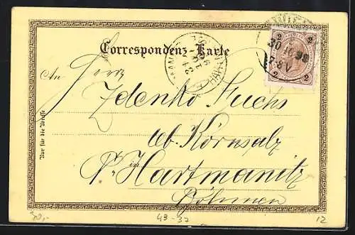 Lithographie Wien, K. K. Prater mit Riesenrad