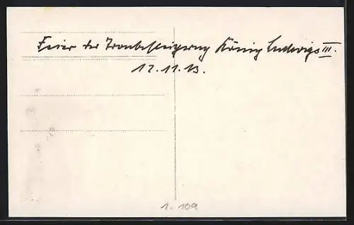 AK Huldigungsfahrt 12.11.1913, König Ludwig III.