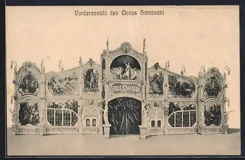 AK Zirkus Sarrasani, Vorderansicht