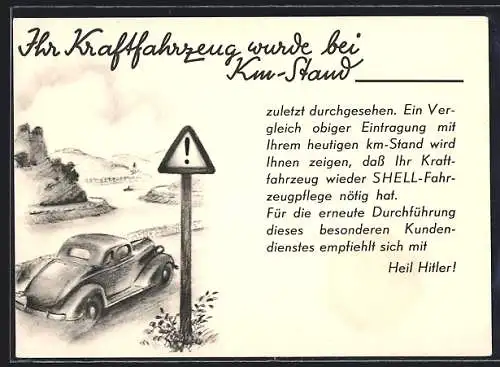 AK Reklame für Shell-Fahrzeugpflege, Auto-Inspektion