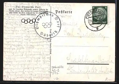 AK Döberitz / Dallgow, Olympia Berlin 1936, Luftbild des Olympischen Dorfes