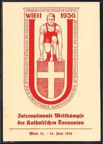 AK Wien, Internationale Wettkämpfe der katholischen Turnunion 1936, Läufer im Startblock