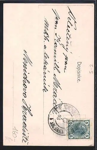 AK Mnoho Stesti do Noveho Roku, es schlägt 12 zum neuen Jahr, Jugendstil