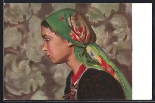 Künstler-AK Polnische Bäuerin in Tracht