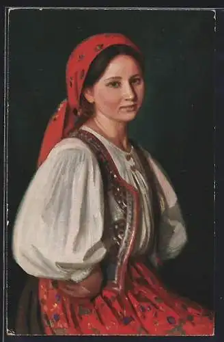 Künstler-AK sign. Fl. Piekarski: Ein Mädchen aus der Gegend von Krakau