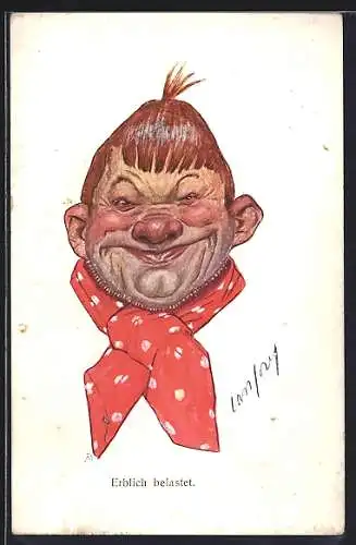 Künstler-AK Carl Josef Pollak: Groteskes Männerporträt