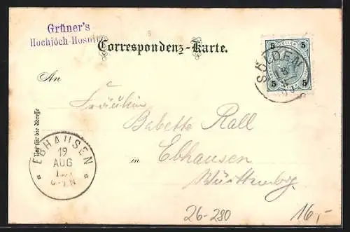 Künstler-AK F.A.C.M. Reisch: Grüners Hochjoch-Hospiz am Hochjochferner