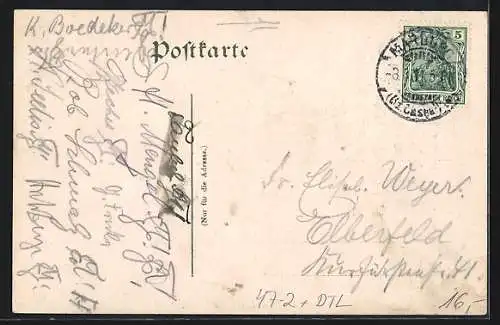 Künstler-AK Marburg, Studentenwappen des Math.-Phys. Verein