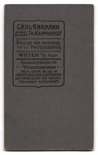 Fotografie Carl Karmann, Witten, Bahnhofstr. 45, zwei kleine Mädchen mit ihrem Hund (Collie)