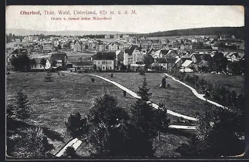 AK Oberhof / Thür. Wald, Blick vom Grand Hotel Wünscher auf das Unterland