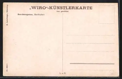 AK Berchtesgaden, Marktplatz mit Passanten vor dem Brunnen