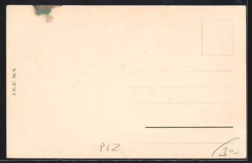 AK Aachen, Strassenpartie am Hauptpostgebäude, Nationalfahnenband