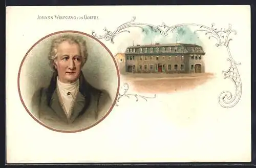 Lithographie Portrait Johann Wolfgang von Goethe, Goethehaus
