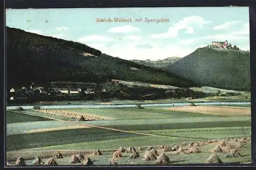 AK Waldeck / Edersee, Schloss von dem Sperrgebiet aus gesehen