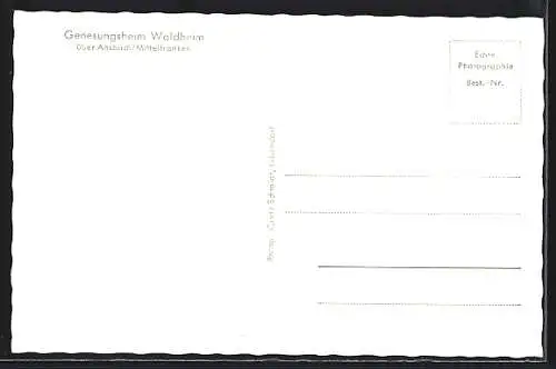 AK Ansbach /Mittelfranken, Kurhotel-Genesungsheim Waldheim