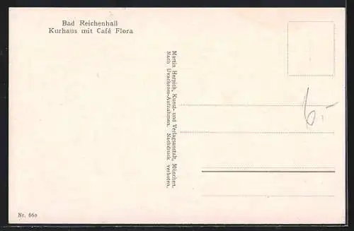 AK Bad Reichenhall, Ortspartie mit Blick auf Kurhaus mit Café Flora
