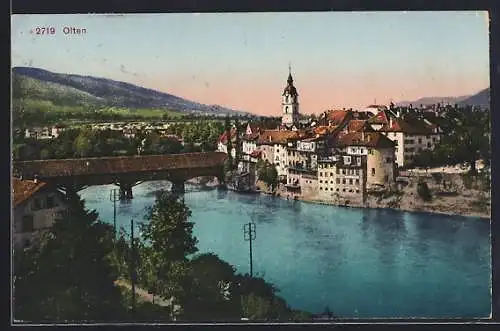 AK Olten, Teilansicht mit Brücke