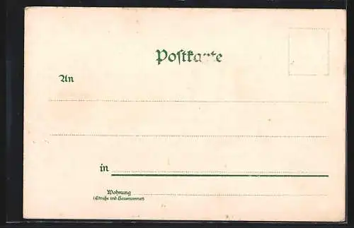 Lithographie Düsseldorf, Kaiser Wilhelm-Denkmal, Perlen