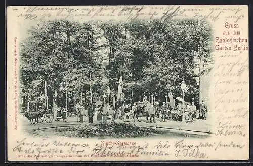 AK Berlin, Zoologischer Garten, Kinder-Karawane
