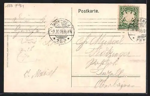 AK Auto zum Oktoberfest mit Münchner Kindl